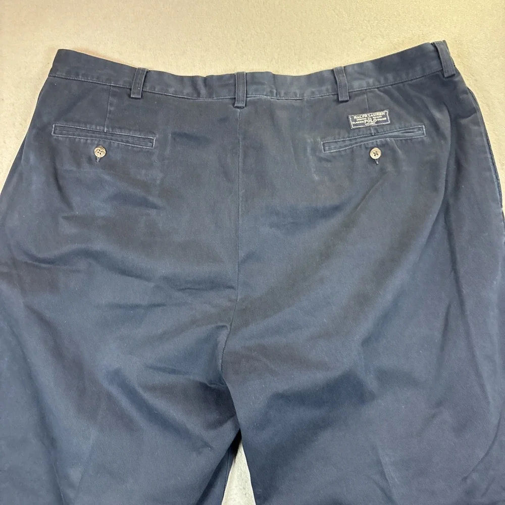 Polo By Ralph Lauren Mens Blue Andrew Pleated Chino Pants 42X30